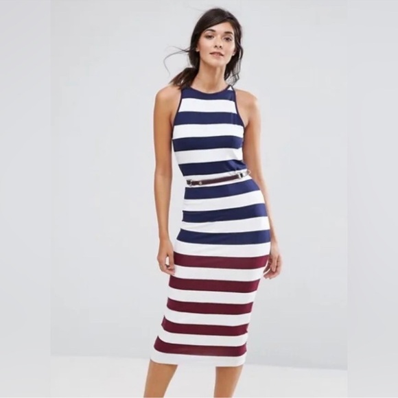 🎉HOST PICK🎉 Ted Baker Yuni Striped Bodycon Dress with belt - Picture 8 of 9